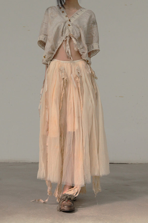 MUTEDANCE Double layer silk lace skirt MD21SS51